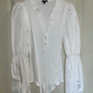 Express white button up body suit